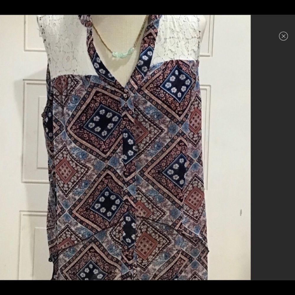 Zac and Rachel sleeveless blouse size xl